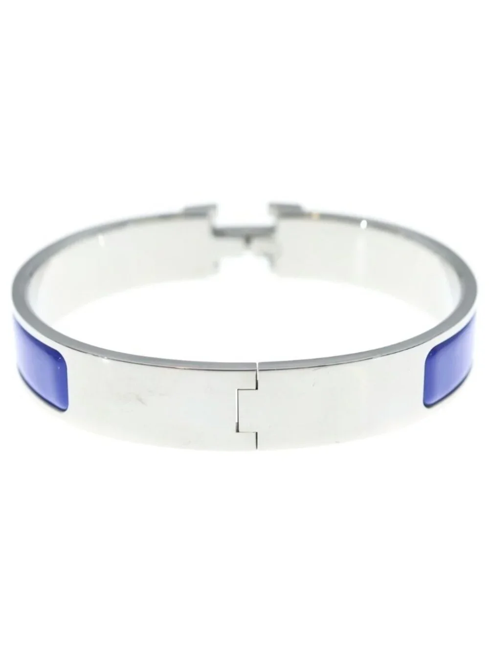Hermes Clic Enamel P Buckle Bracelet Blue